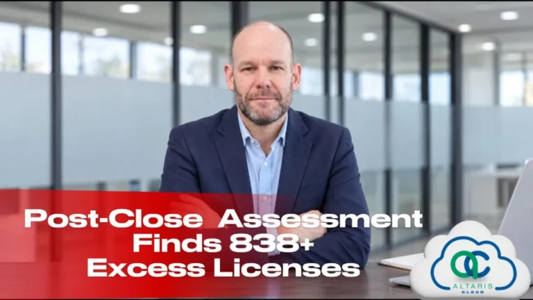838+ excess Microsoft licenses found in a post-close licensing assessment